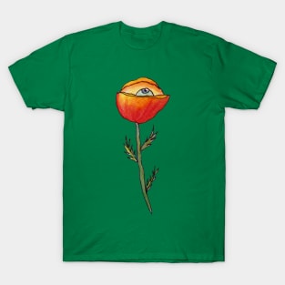 All Seing Poppy Flower T-Shirt